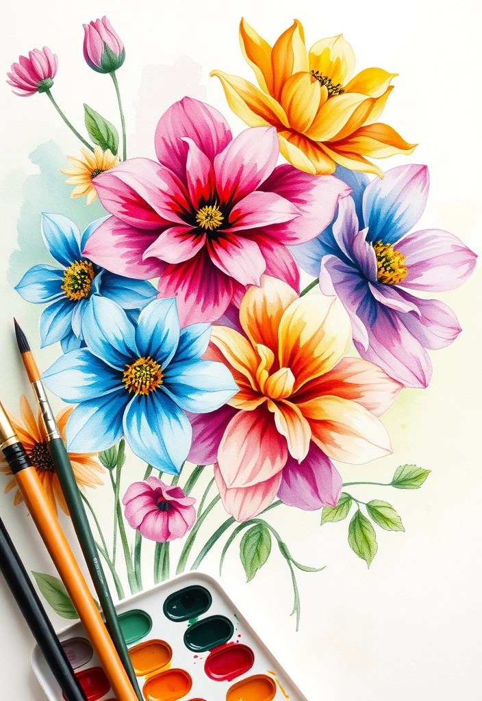 15 Fun DIY Ideas for Beginners to Unleash Your Inner Artist! (You'll Love #10!) - 1. Watercolor Flower Art